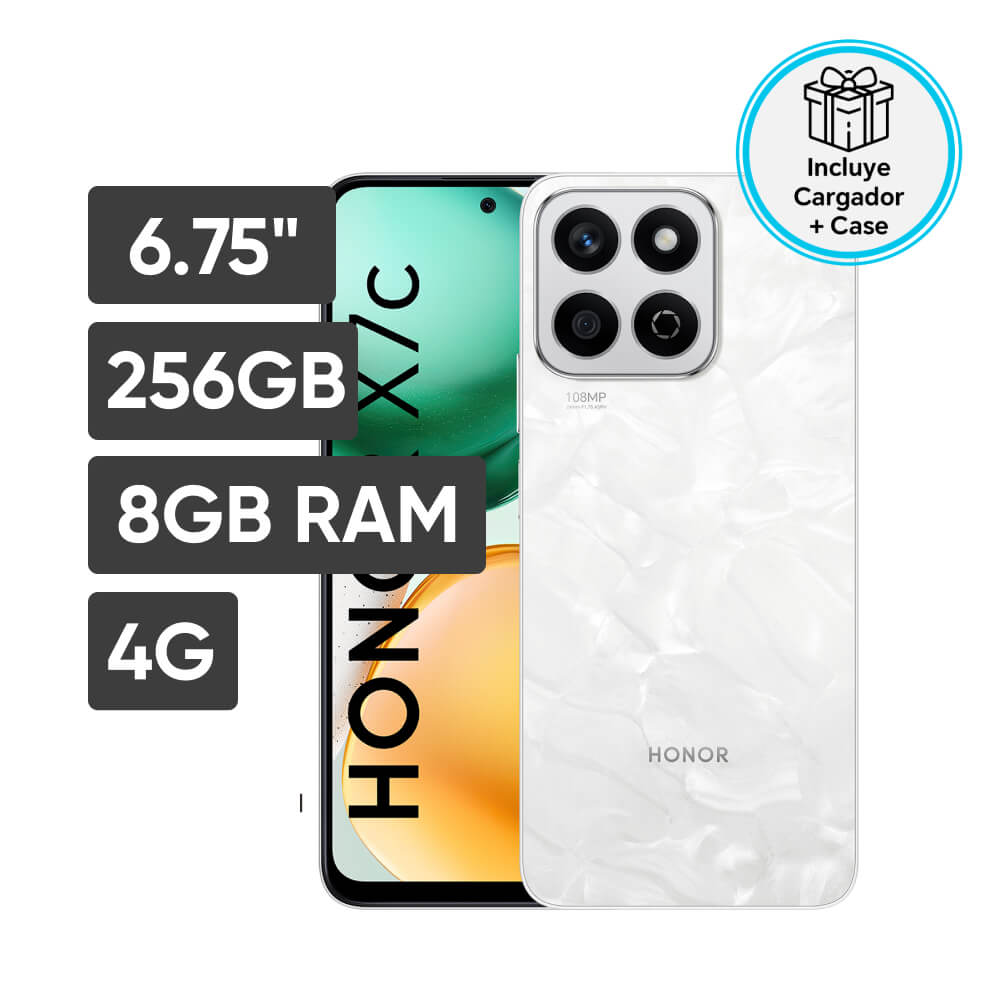 Smartphone HONOR X7C 6.75" 8GB 256GB 108MP+2MP Blanco