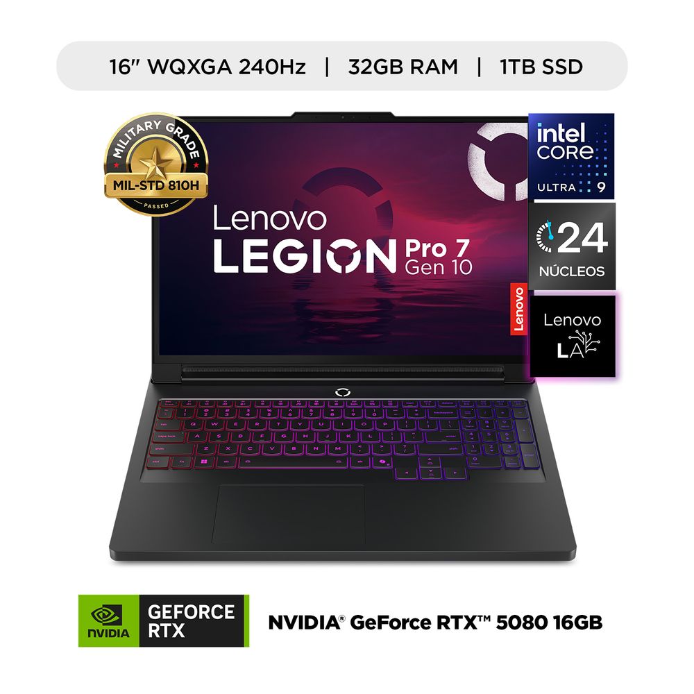 Laptop Lenovo Legion Pro 7 16IAX10H 32GB RAM 1TB SSD Eclipse Black