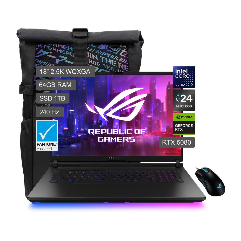 Laptop Asus ROG Strix SCAR 18 Intel® Core™ Ultra 9 275HX 18" 64GB RAM 1TB SSD 1TB SSD Negro