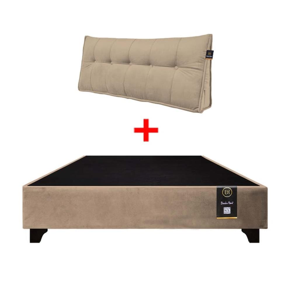 Base de Cama Luton + Cojin de Respaldo Bitola 2 Plz - Beige Claro