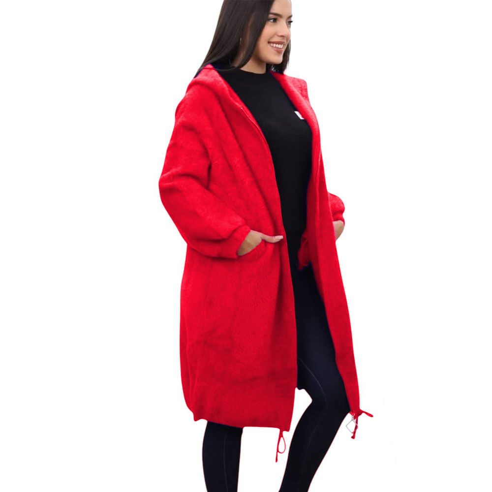 Abrigo Mujer Agua De Mar Import Jul-85 Color Rojo