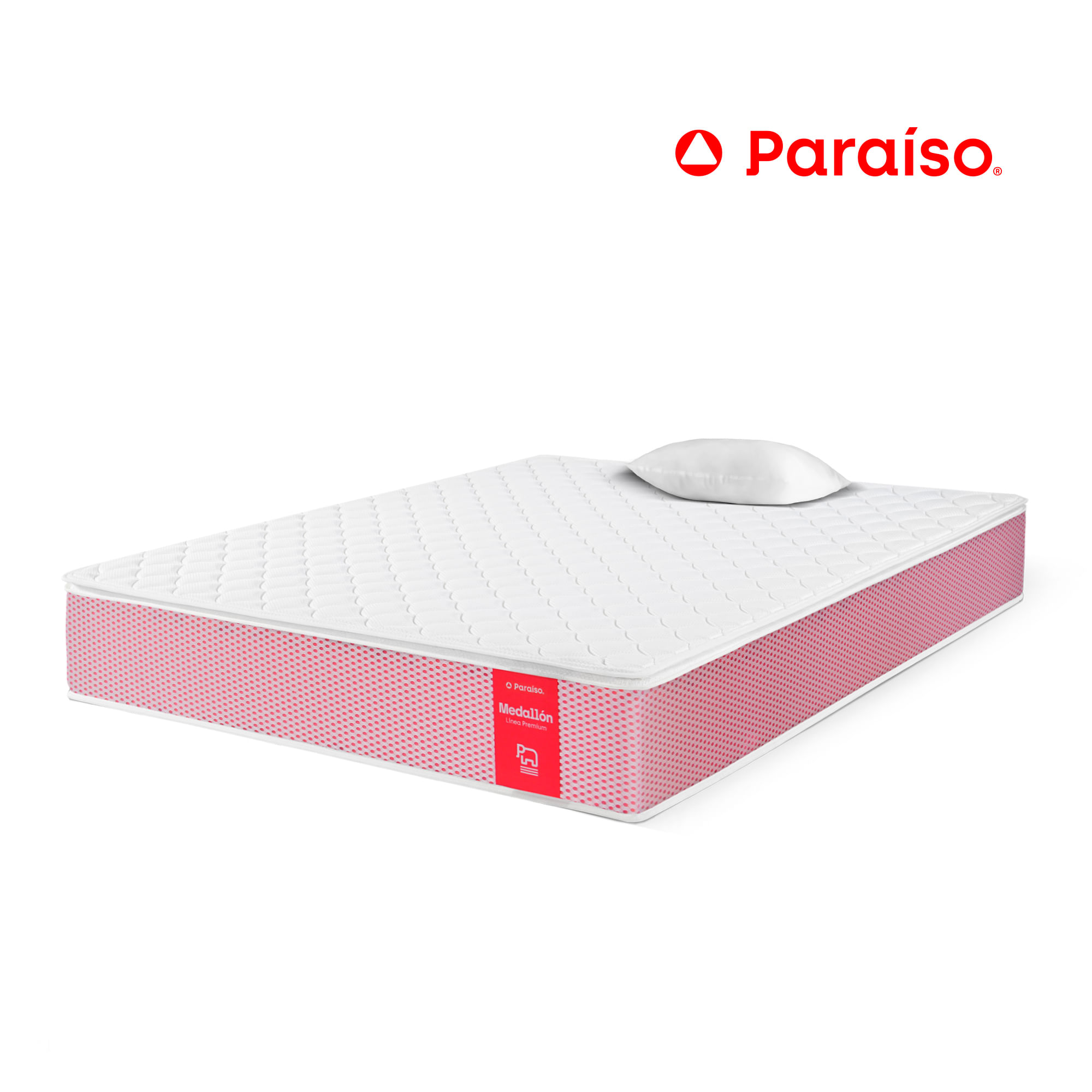 Colchón PARAISO Medallón Ergo 1.5 Plazas + 1 Almohada + Protector
