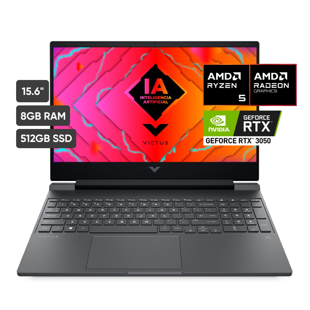 Laptop Gamer HP 15-FB2002LA 15.6" AMD Ryzen 5 (8000 series) 8GB 512GB SSD