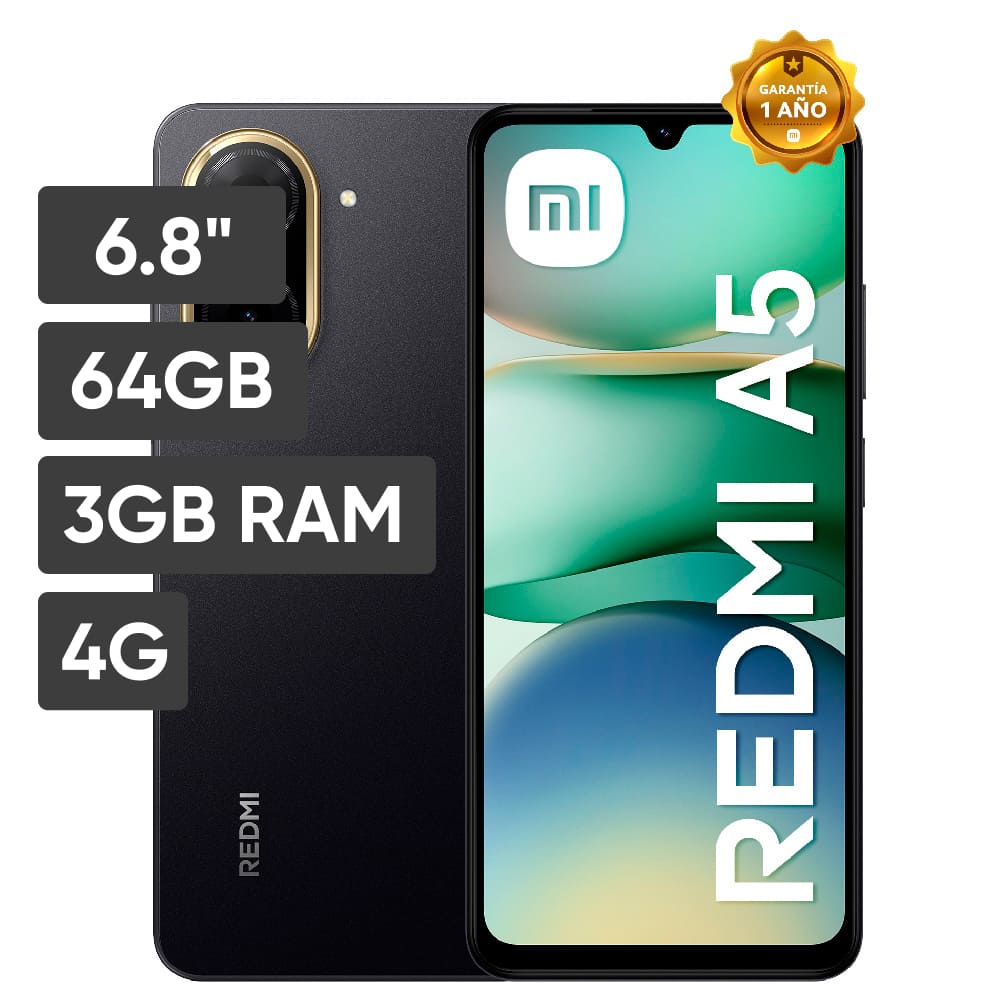 Smartphone XIAOMI Redmi A5 6.8" 3GB 64GB 32MP Midnight Black