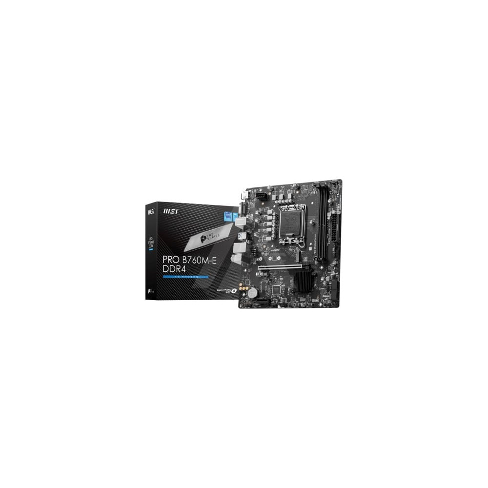 Placa Base Msi Pro B760M E Ddr4 Lga 1700, 64Gb Ram, 4800Mhz, Hdmi Y Vga, Ideal Para Gaming.