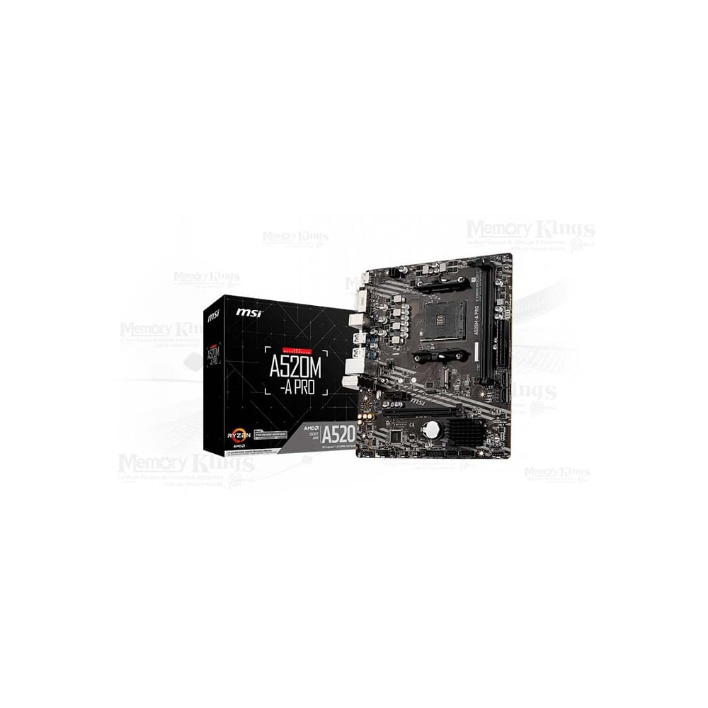 Placa Base Msi A520M-A Pro Am4, Chipset Amd A520, Formato Matx, Ideal Para Pcs De Alto Rendimiento