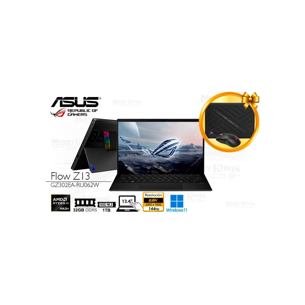 ASUS ROG Flow Z13 GZ302EA-RU062W - Laptop 13.4" Táctil, Ryzen 9 3950H,