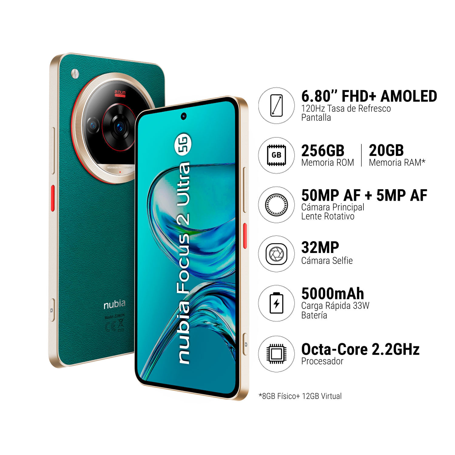 Celular Nubia Focus Ultra 8GB 256GB Verde