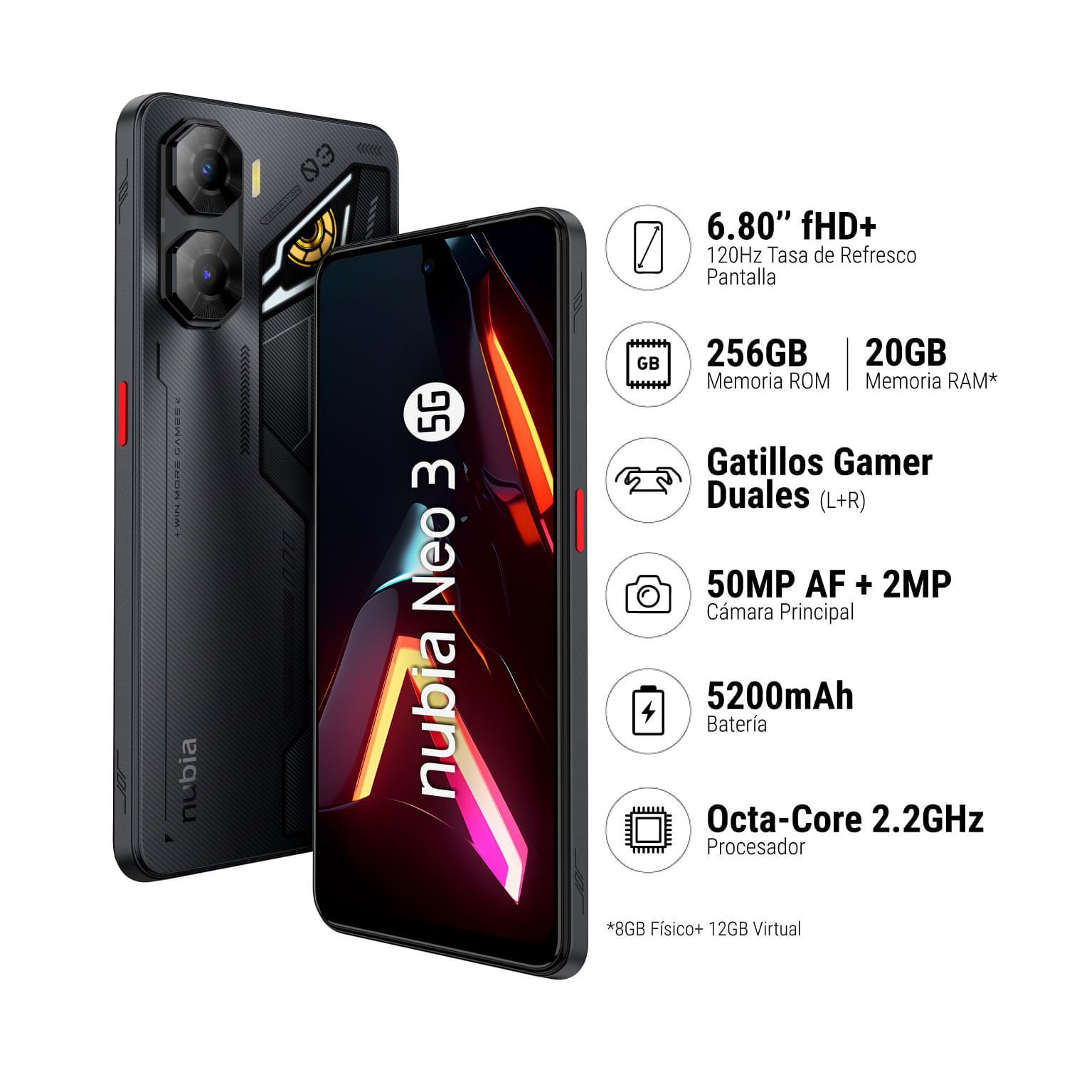 Celular Nubia Neo 3 8GB 256GB Negro