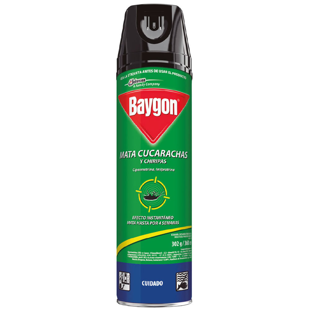 Insecticida en spray BAYGON Verde Botella 360Ml