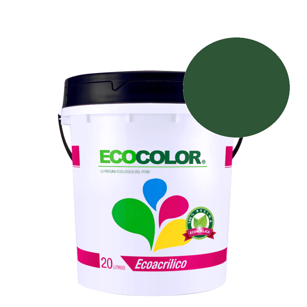 Pintura Ecológica Ecoacrílico Mate 20 Lts Verde Tenis