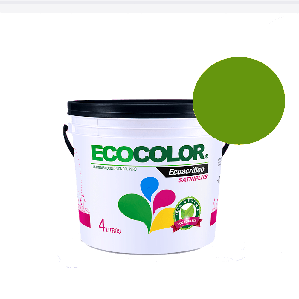 Pintura Ecológica Ecoacrílica Satin Plus 4Lts Verde Milano