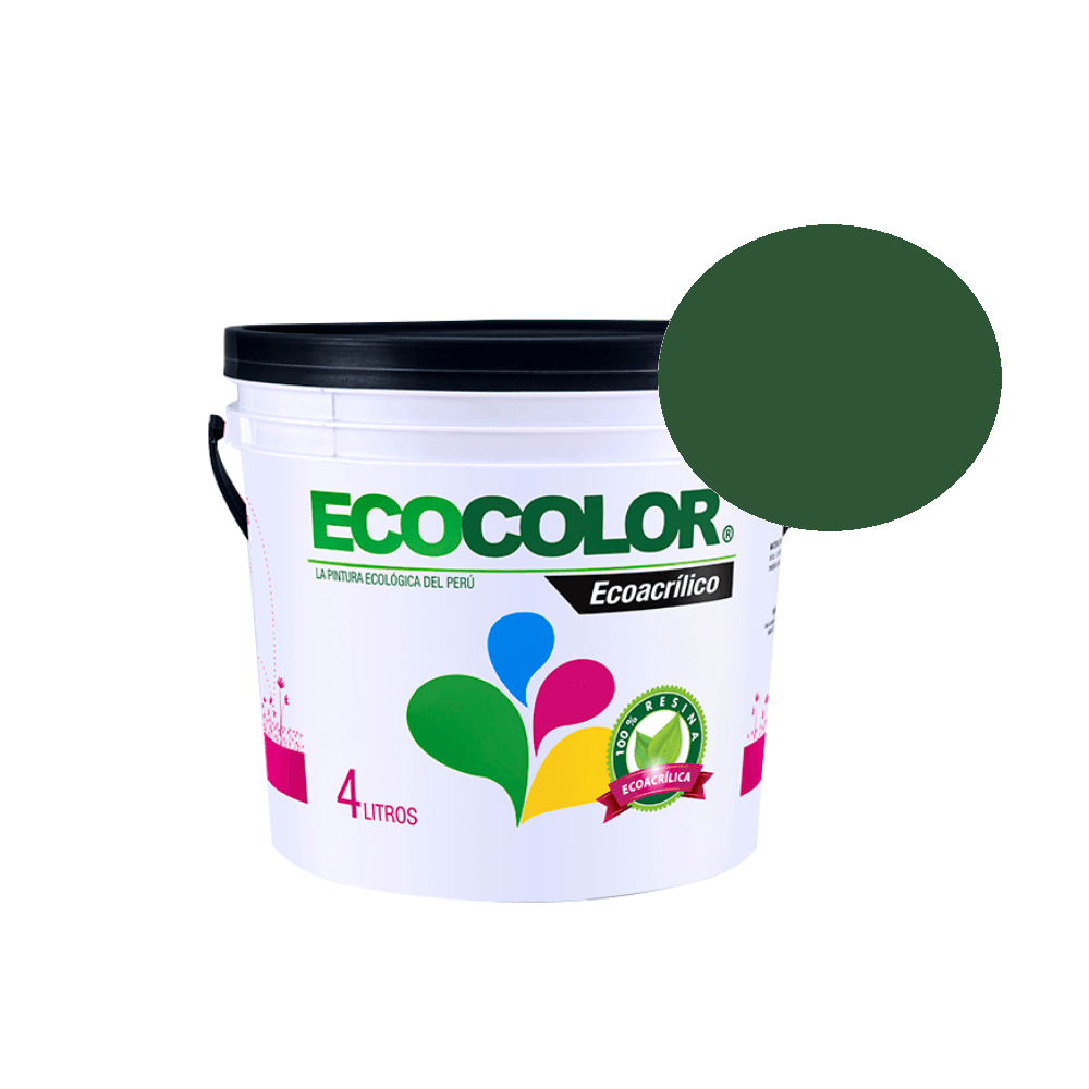 Pintura Ecológica Ecoacrílico Mate 4Lts Verde Tenis