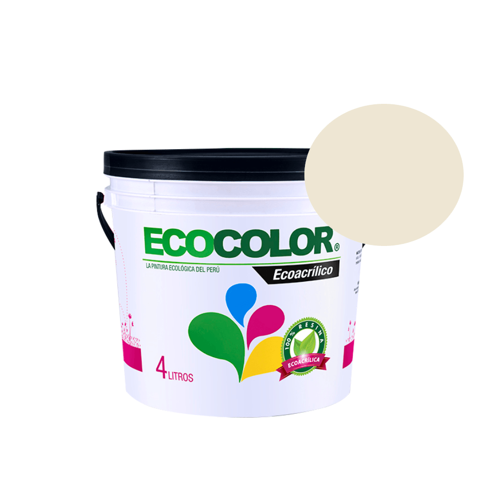 Pintura Ecológica Ecoacrílico Mate 4Lts Blanco Humo