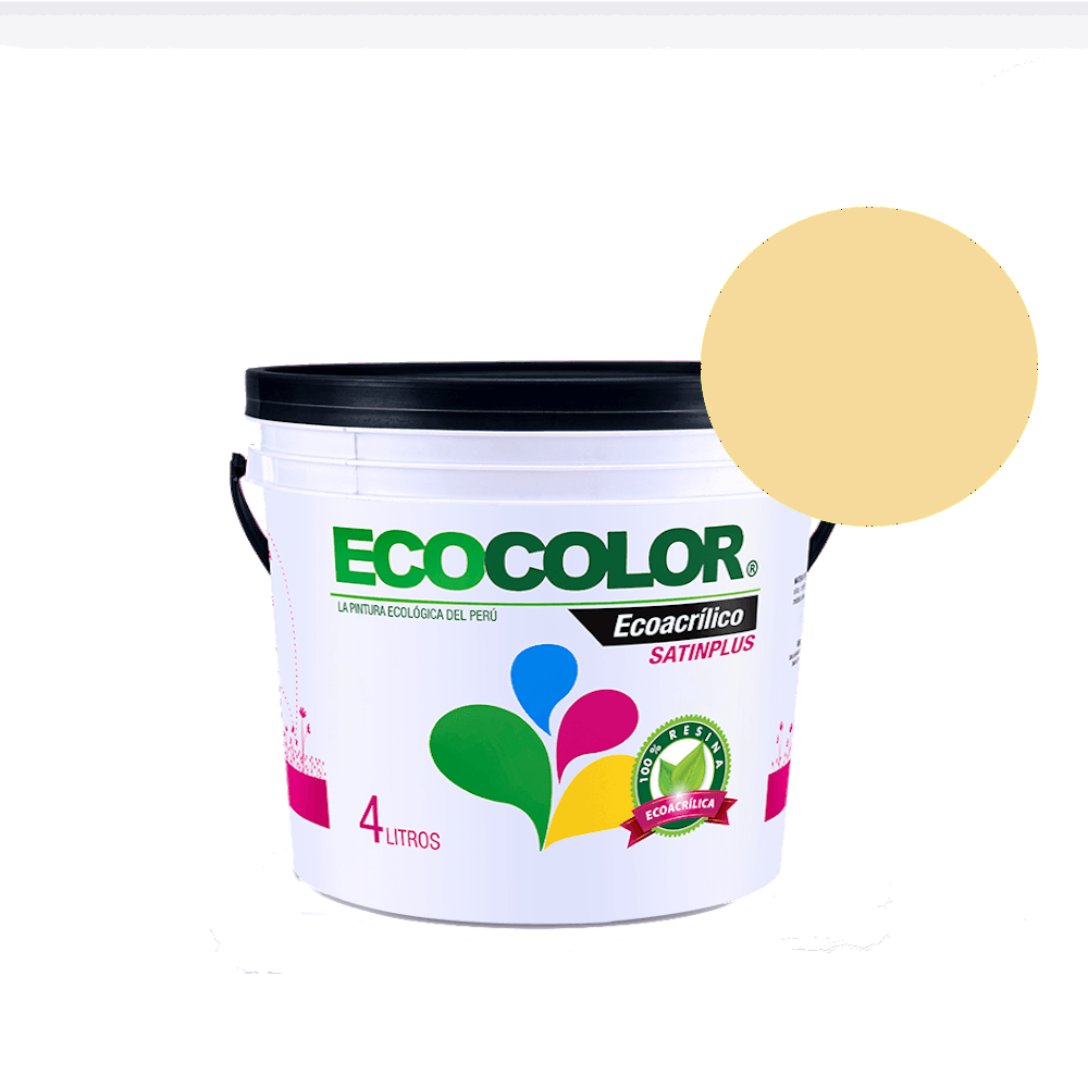 Pintura Ecológica Ecoacrílica Satin Plus 4Lts Blanco Perla