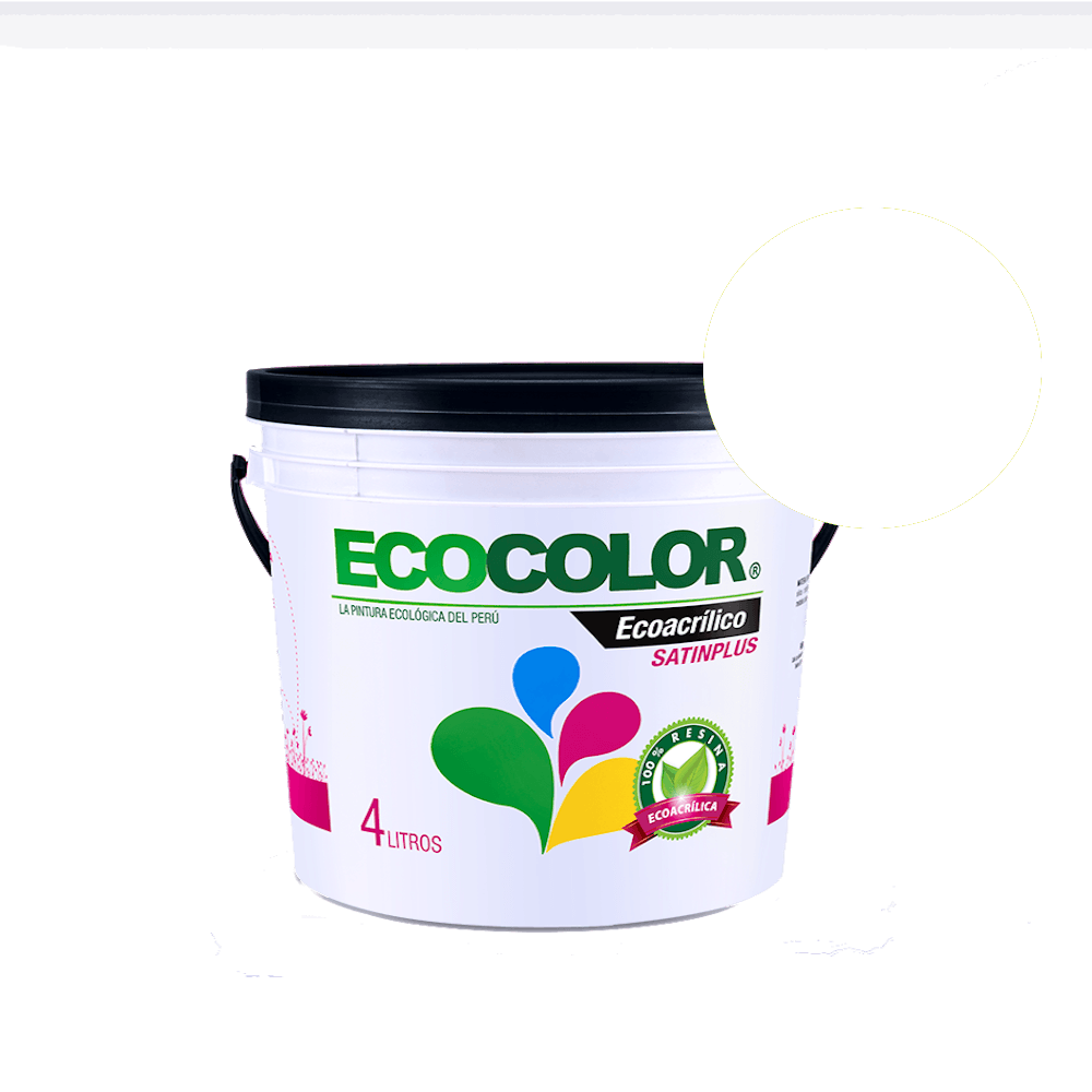 Pintura Ecológica Ecoacrílica Satin Plus 4Lts Blanco
