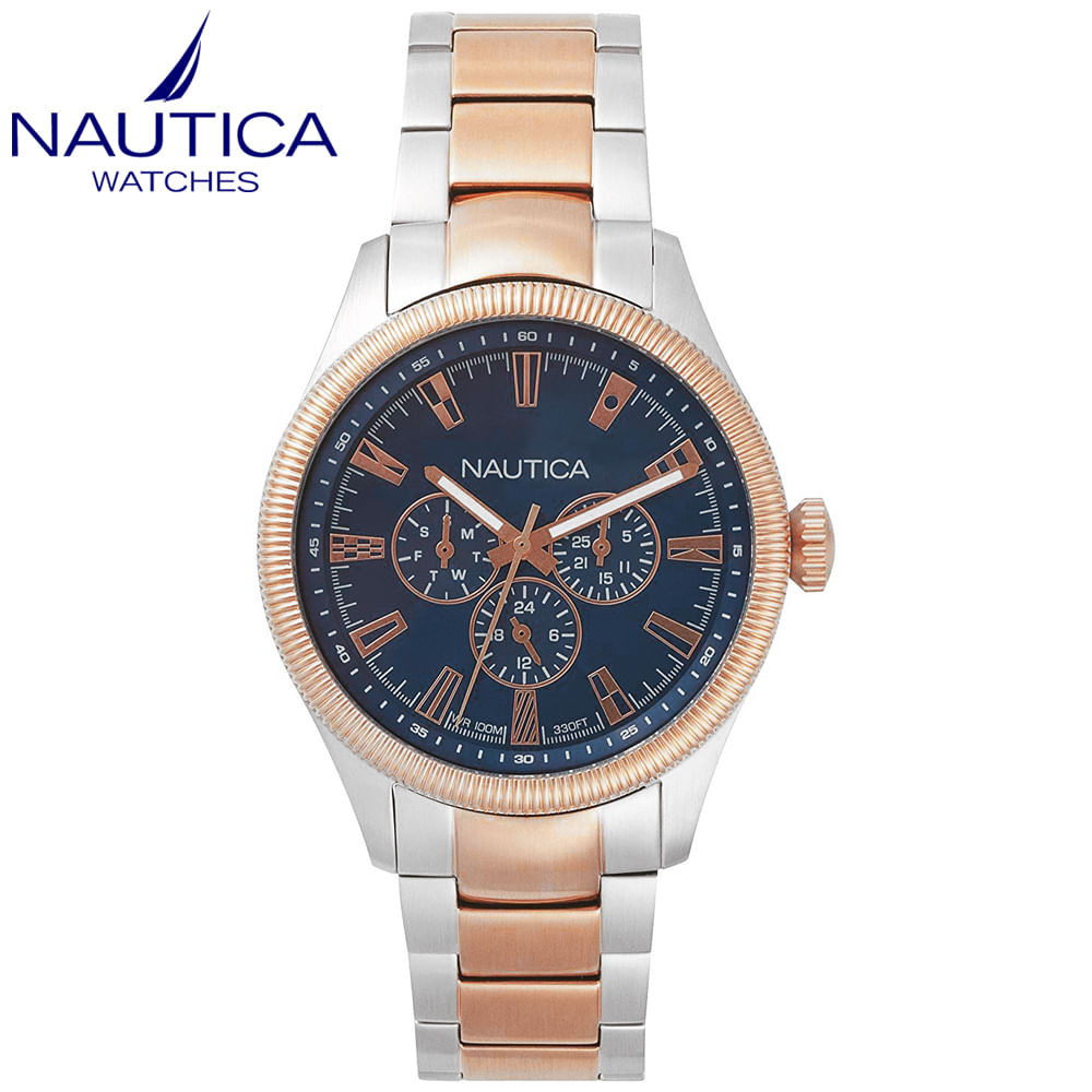 Reloj Nautica Starboard NAPSTB005 Multifuncional Acero Inoxidable Plateado Bronce Azul