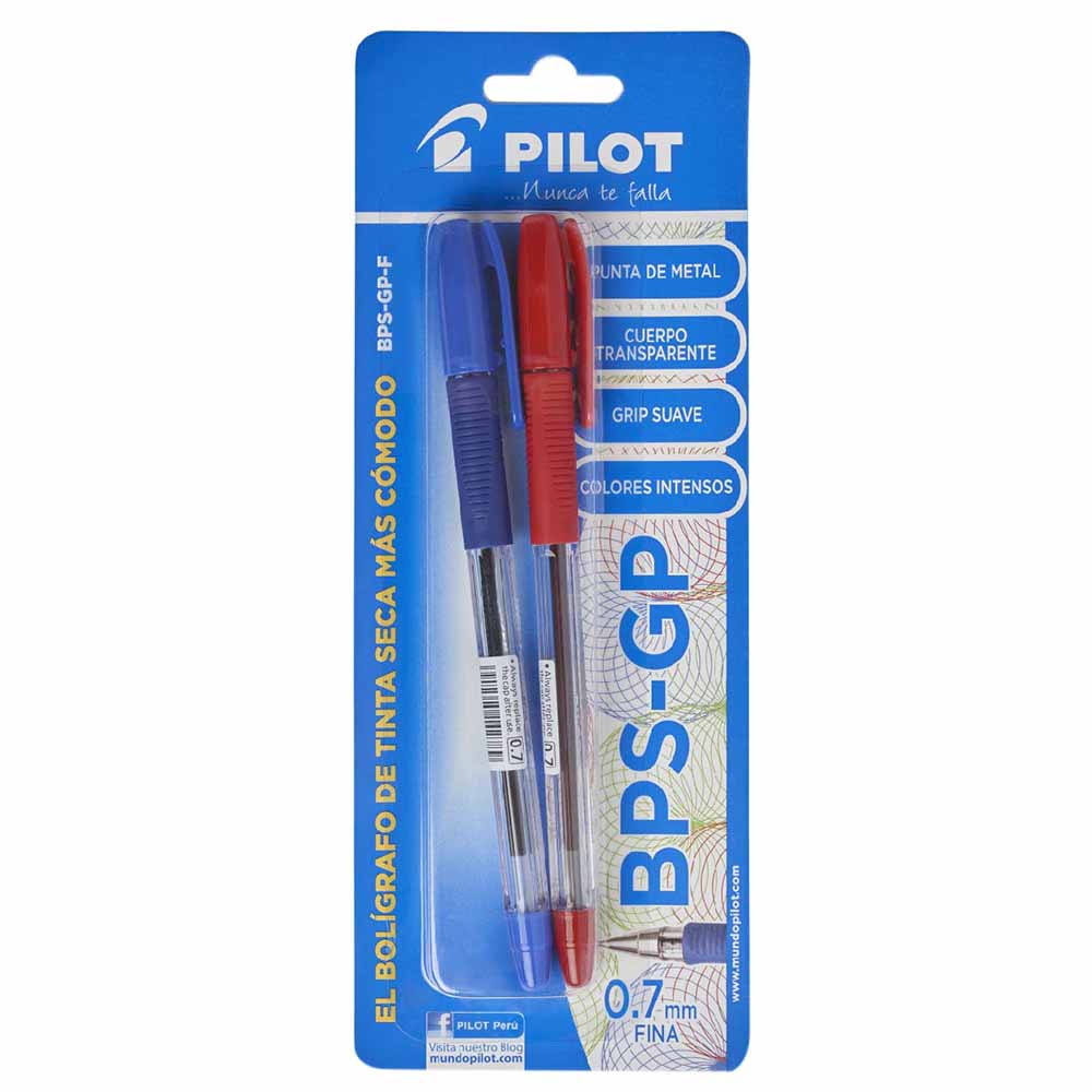 Bolígrafo PILOT BPS-GP Azul/Rojo Blíster 2un