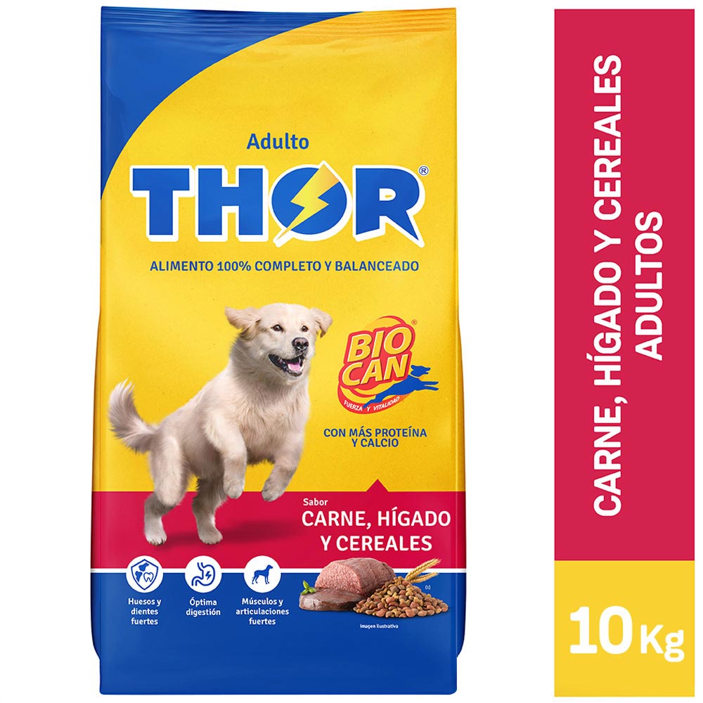 Comida para Perros THOR Adulto Carne Hígado Cereales Bolsa 10Kg