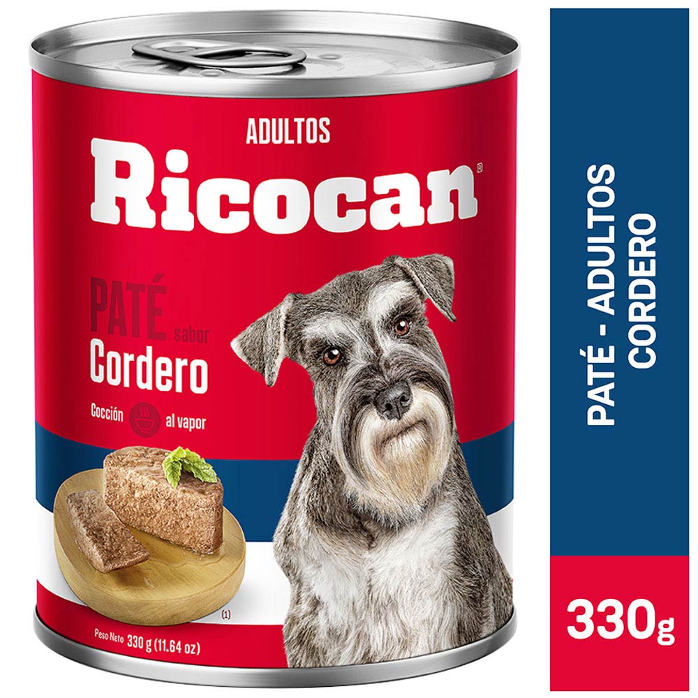 Comida para Perros RICOCAN Adultos Paté con Cordero Lata 330g