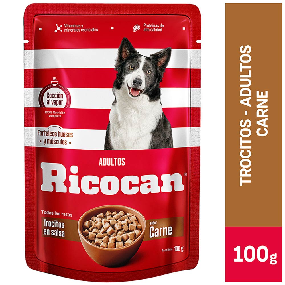 Comida para Perros RICOCAN Trocitos Adultos Carne Pouch 100 g