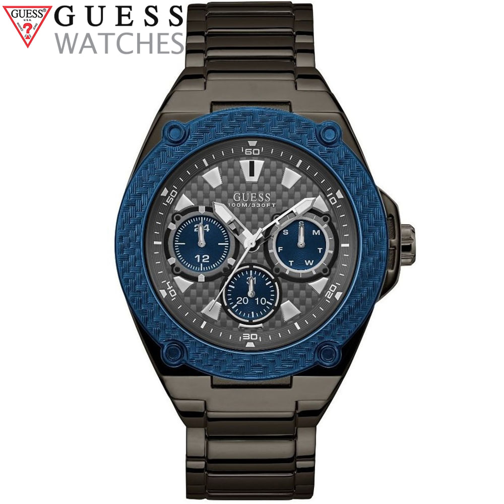 Reloj Guess Legacy W1305G3 U1305G3 Multifuncional Acero Inoxidable Negro Azul