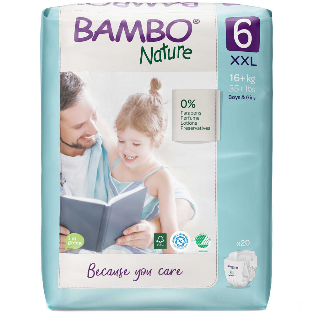 Pañales para Bebé BAMBO NATURE Talla XXG Paquete 20un