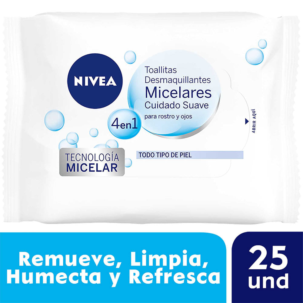 Toallitas Desmaquilantes NIVEA Micelares - Paquete 25un