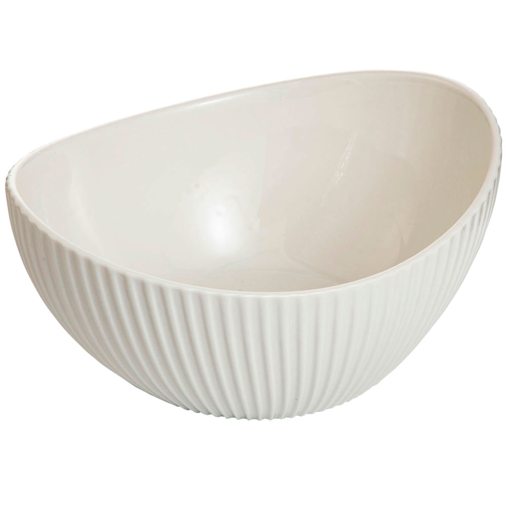 Bowl de Porcelana VIVA HOME Blanco Rayas C