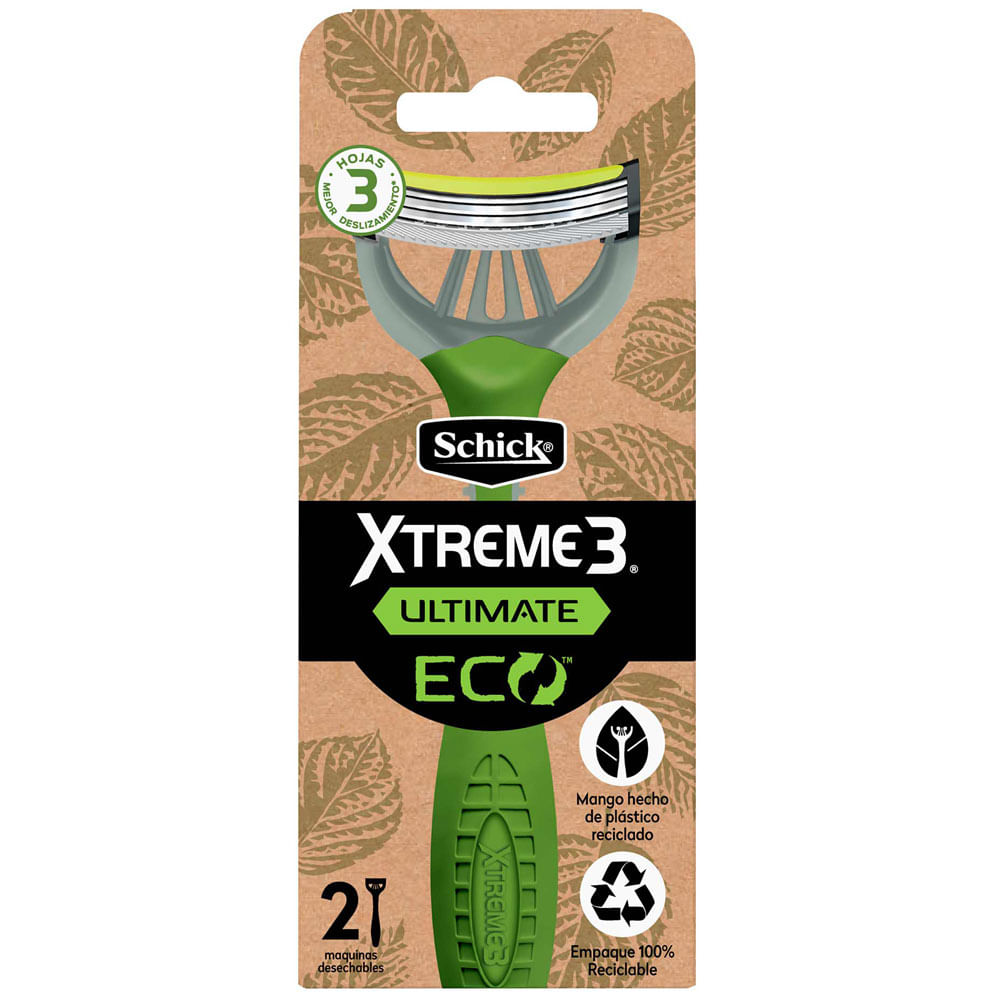 Máquina de Afeitar SCHICK Xtreme3 Ultimate Ecológico Blíster 2un