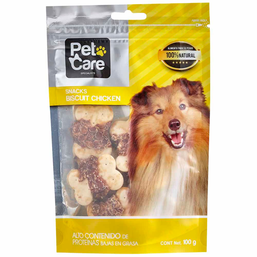 Snack para Perro PET CARE Biscuit Pollo Doypack 100g