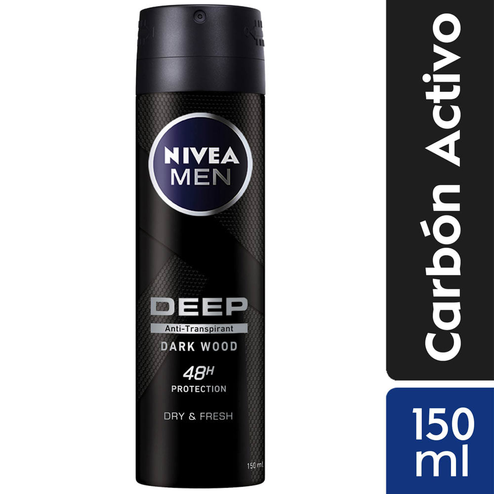 Desodorante Spray NIVEA Deep Black Male - Frasco 150ml