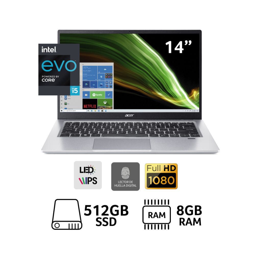 Laptop Acer Swift 3 SF314-511-579K Intel Core i5 8GB RAM 512GB SSD 14"