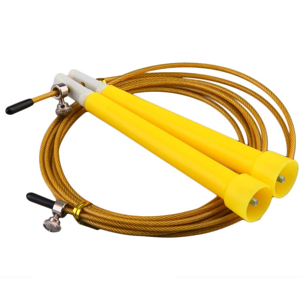 Soga de Saltar Cuerda de Acero velocidad Speed Jump Rope Amarillo