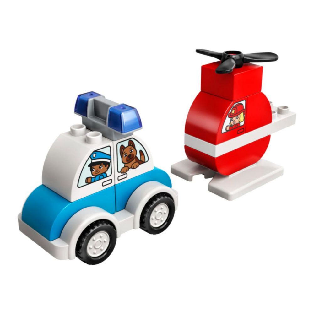 Lego Helicóptero Bomberos Y Coche Duplo 10957