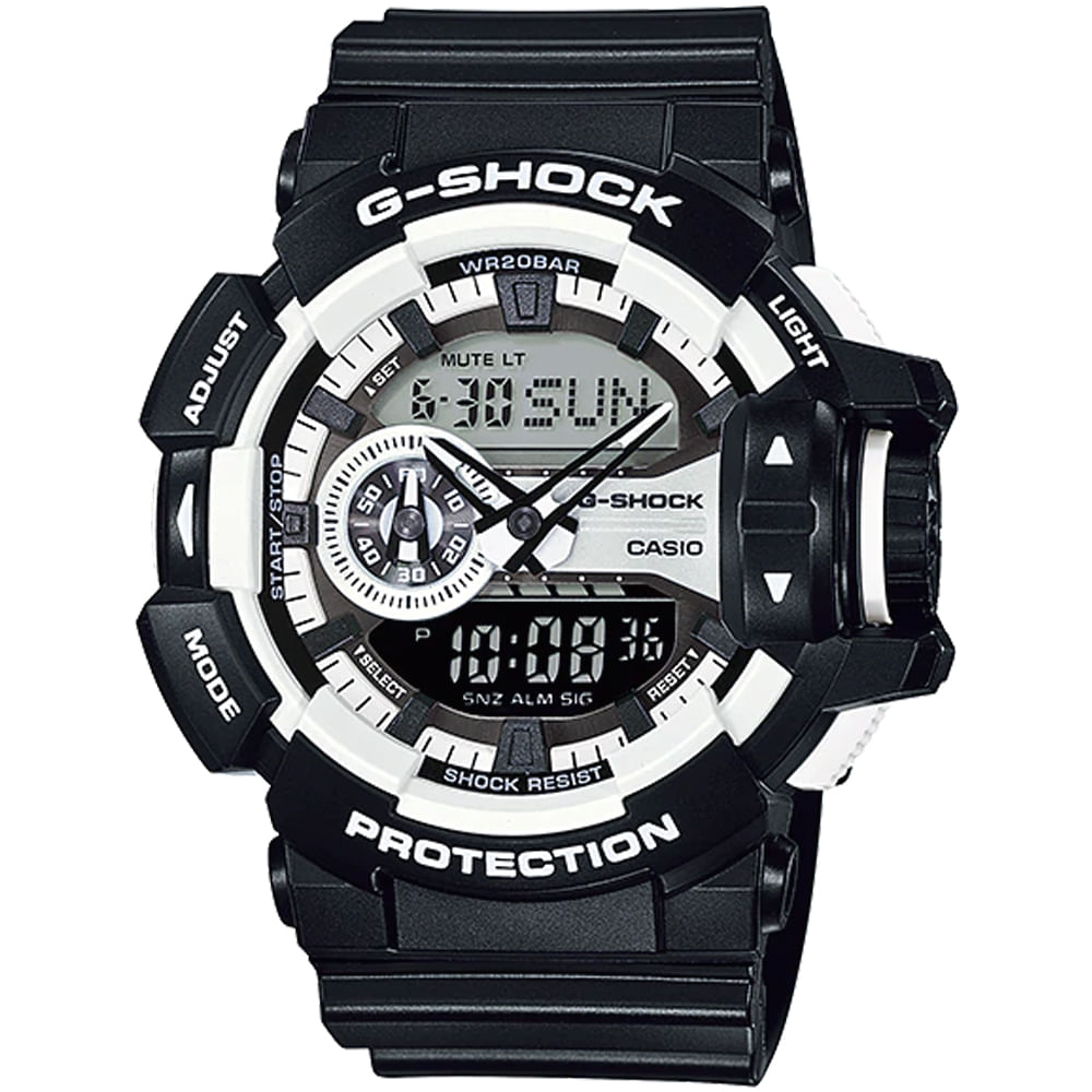 Reloj Casio G-Shock GA400-1A Digital Analógico Acuático Luz Automática  Negro Blanco
