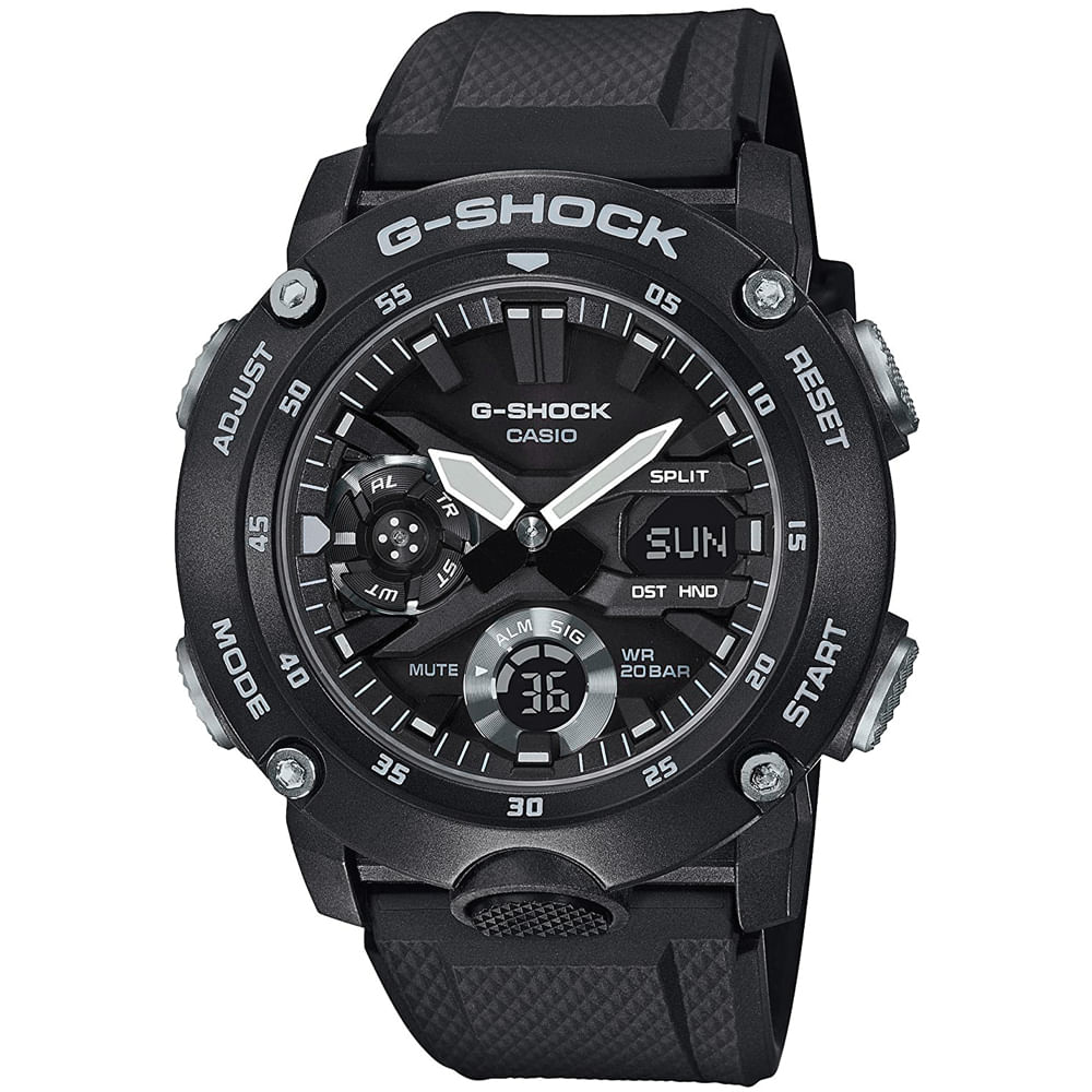 Reloj Casio G-Shock Carbon Core GA2000S-1A Analogico Digital Luz LED Acuático 200m Negro