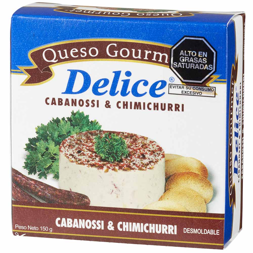 Queso Crema Gourmet DELICE con Cabanossi & Chimichurri Paquete 150g