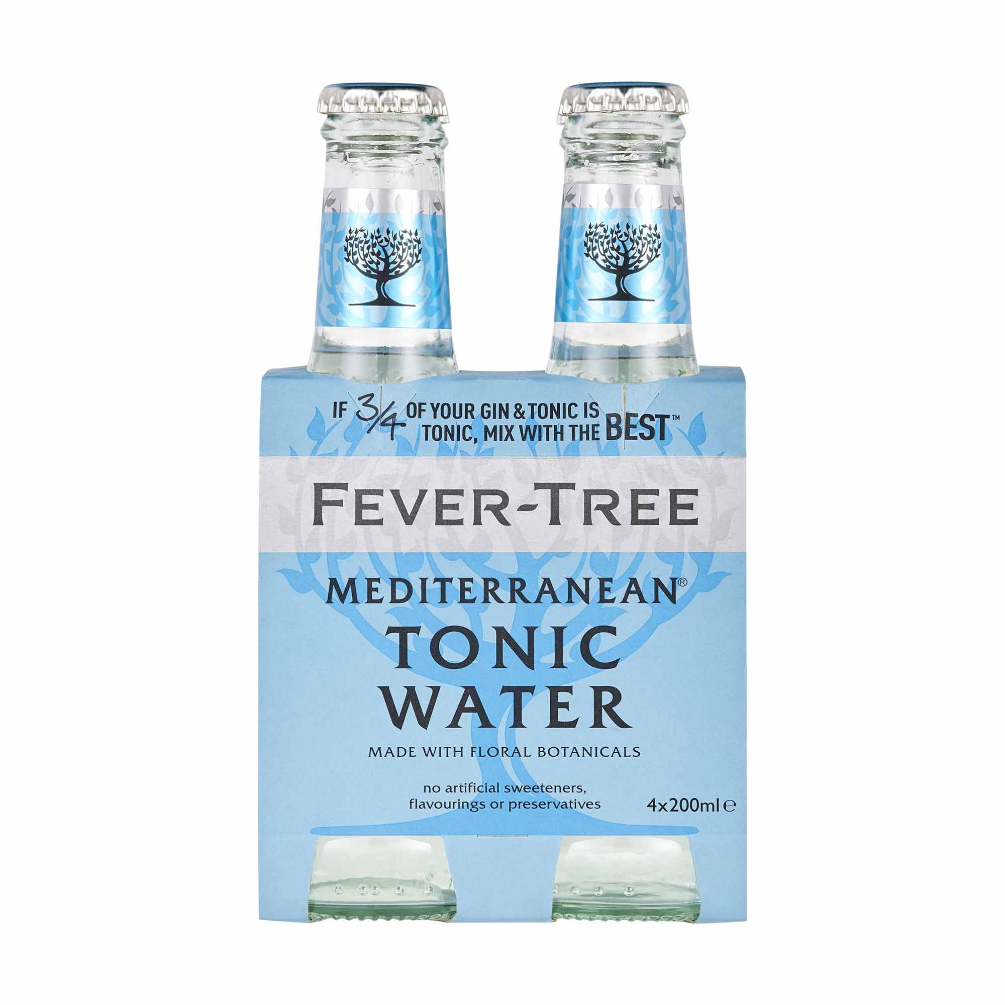 Agua Tónica FEVER TREE Mediterraean Botella 200ml Paquete 4un