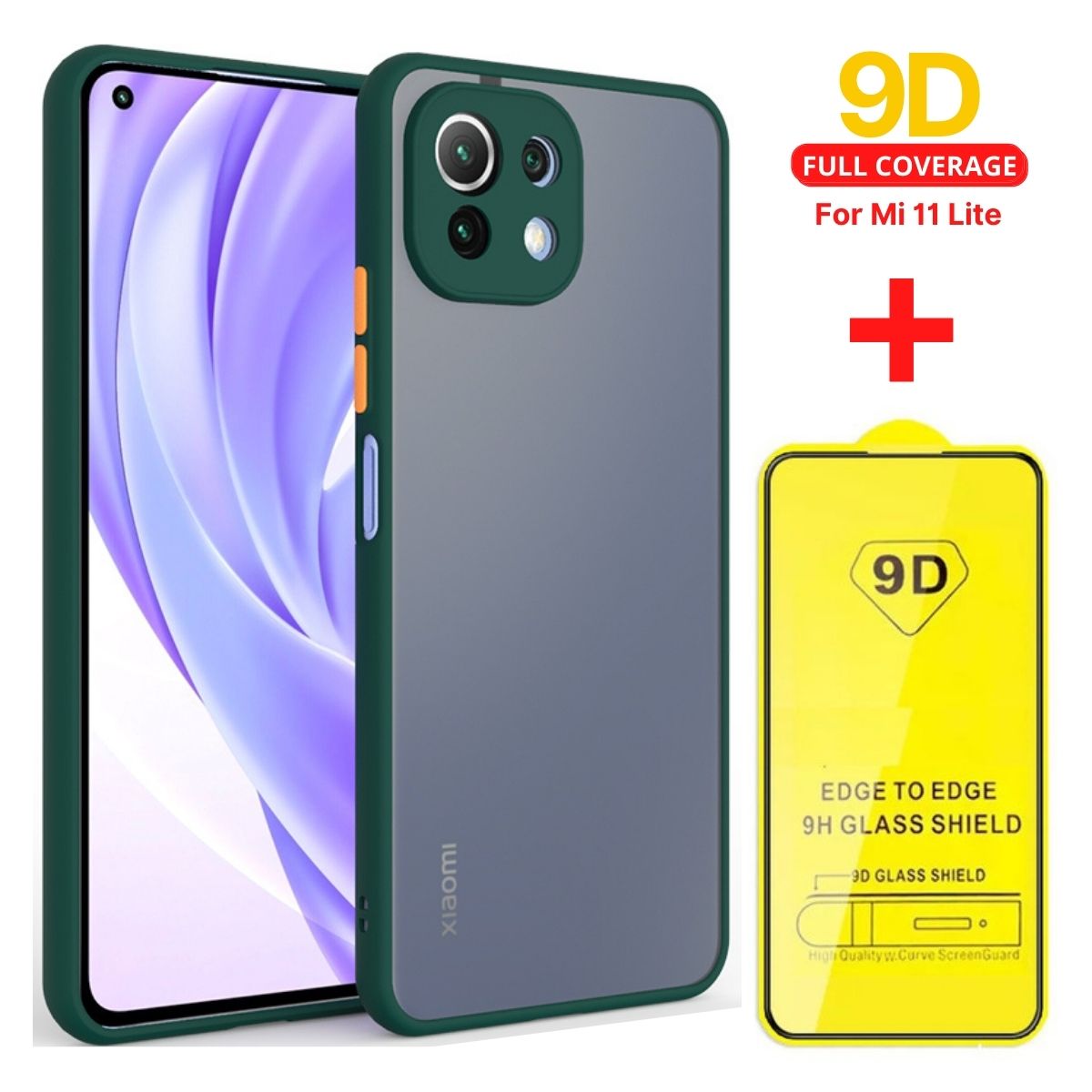 Case Funda Mate Antishock + Mica 9D Xiaomi Mi 11 Lite - Jade