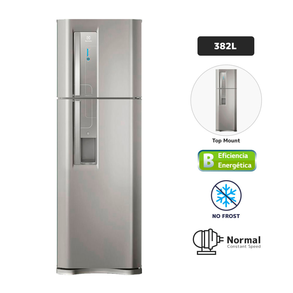 Refrigeradora ELECTROLUX 382L No Frost TW42S Silver