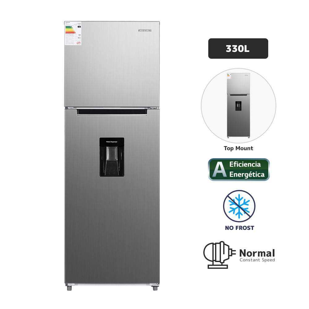 Refrigeradora BLACKLINE TM 330L No Frost Inox