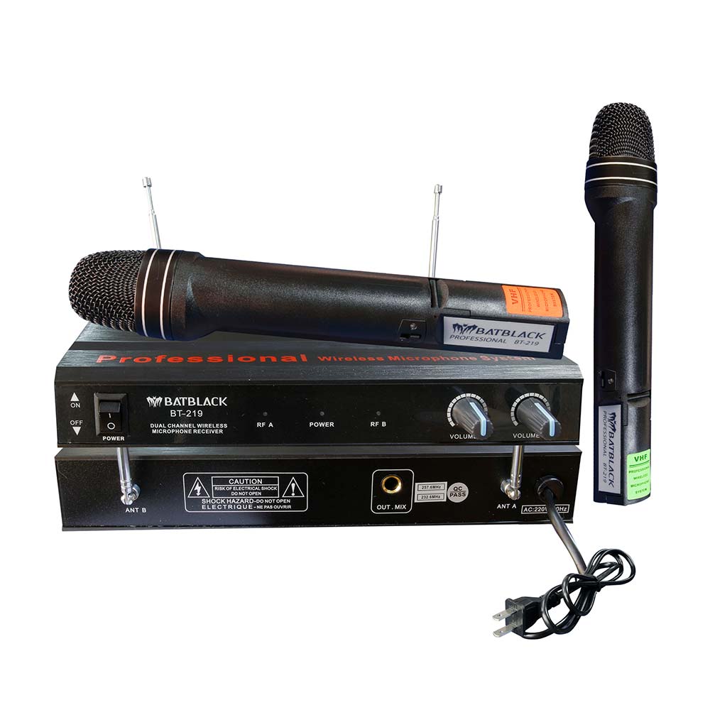 Micrófono doble inalámbrico VHF 180-270 Batblack
