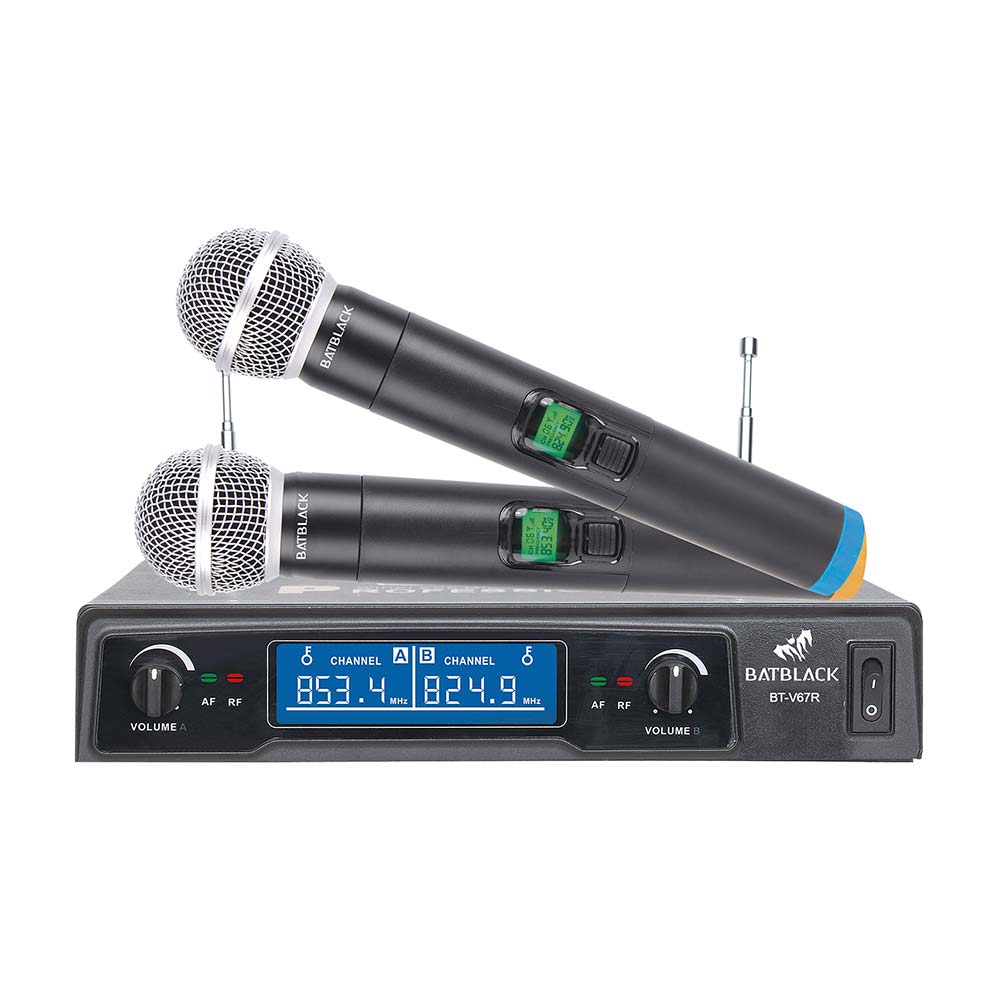 Micrófono Batblack doble inalámbrico VHF Display