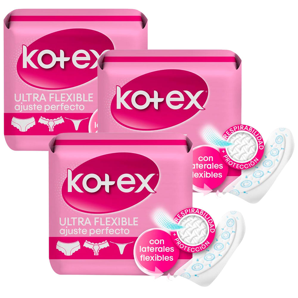 Pack Protector Diario KOTEX Ultraflexible Paquete 150un x3un