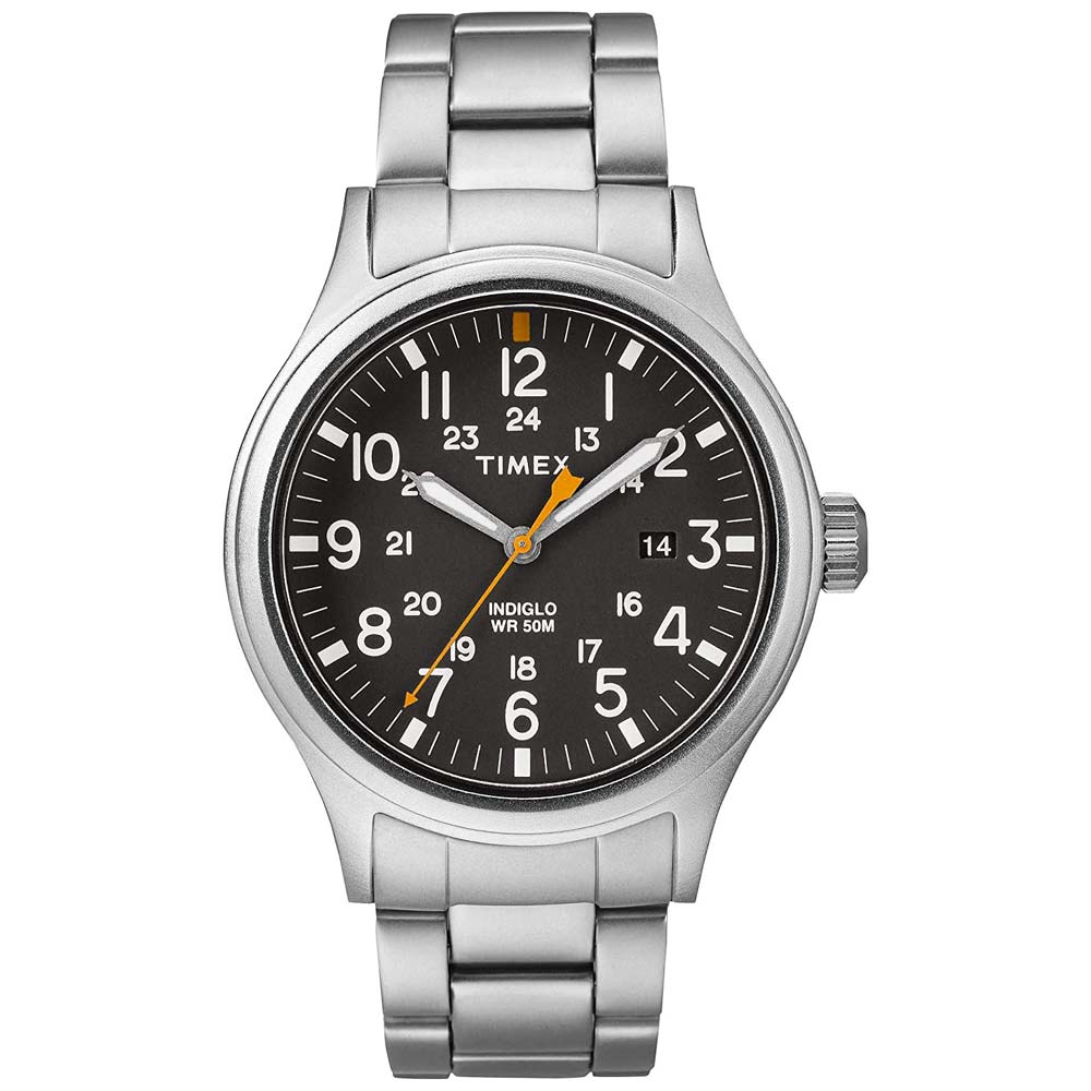 Reloj Timex Allied TW2R46600 Para Hombre Fecha Luz de Fondo Correa de Acero Inoxidable Plateado