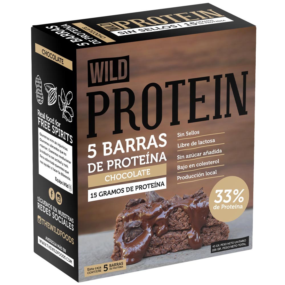 Barras de Proteína WILD de Chocolate Caja 15g 5un