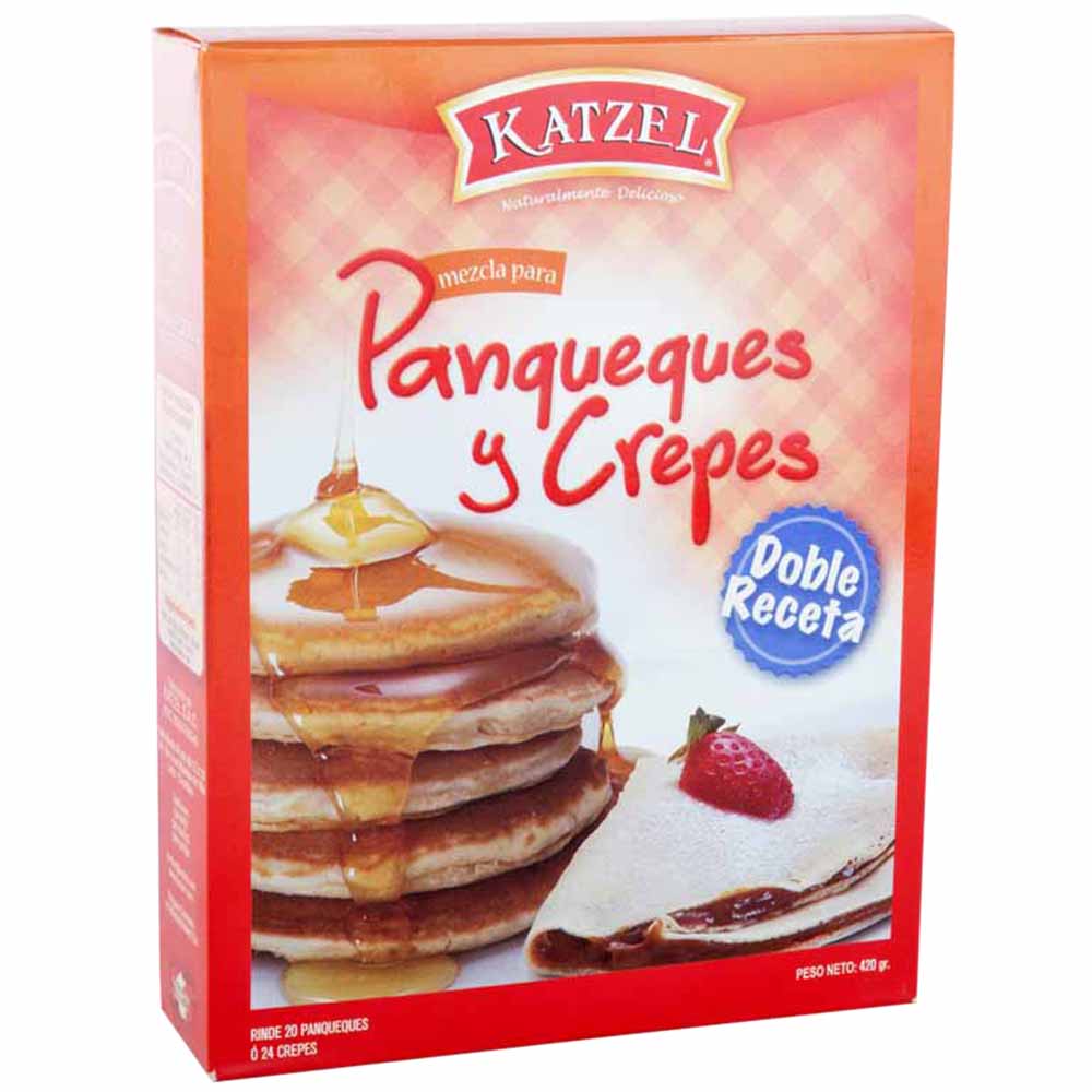 Mezcla en Polvo KATZEL para Panqueques, Crepes y Waffles Caja 420g