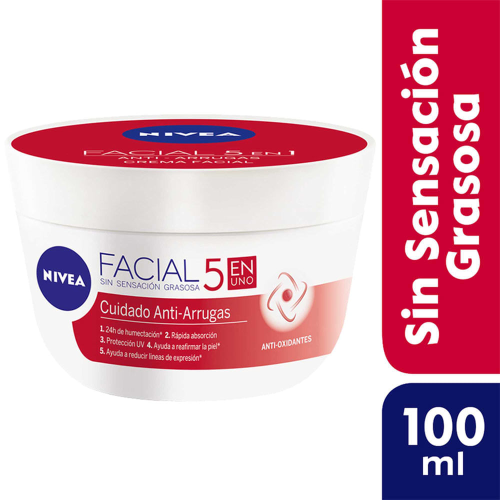 Crema Facial NIVEA Cuidado Antiarrugas - Frasco 100ml