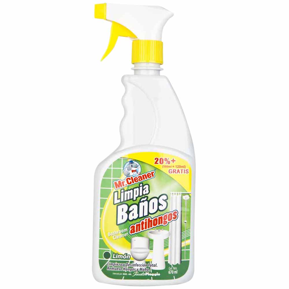 Limpiador de Baño MR CLEANER Antihongos Limón Gatillo 670ml